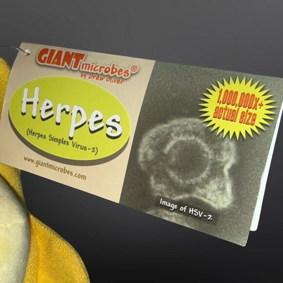 MICROBES Herpes STIs STDs Medical Gifts OBGYN Plush 5” WHITE Elephant Gift Funny - Picture 2 of 4